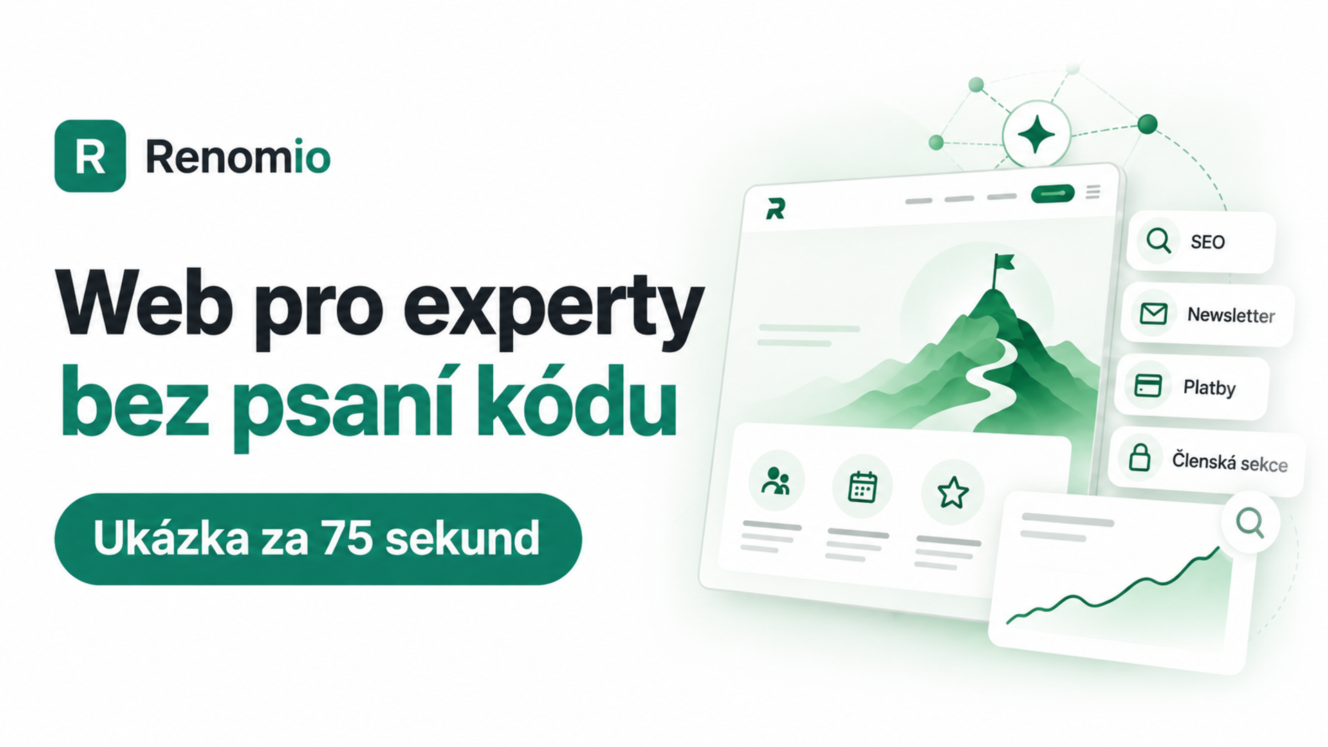 Renomio: web pro experty bez psaní kódu, ukázka za 75 sekund